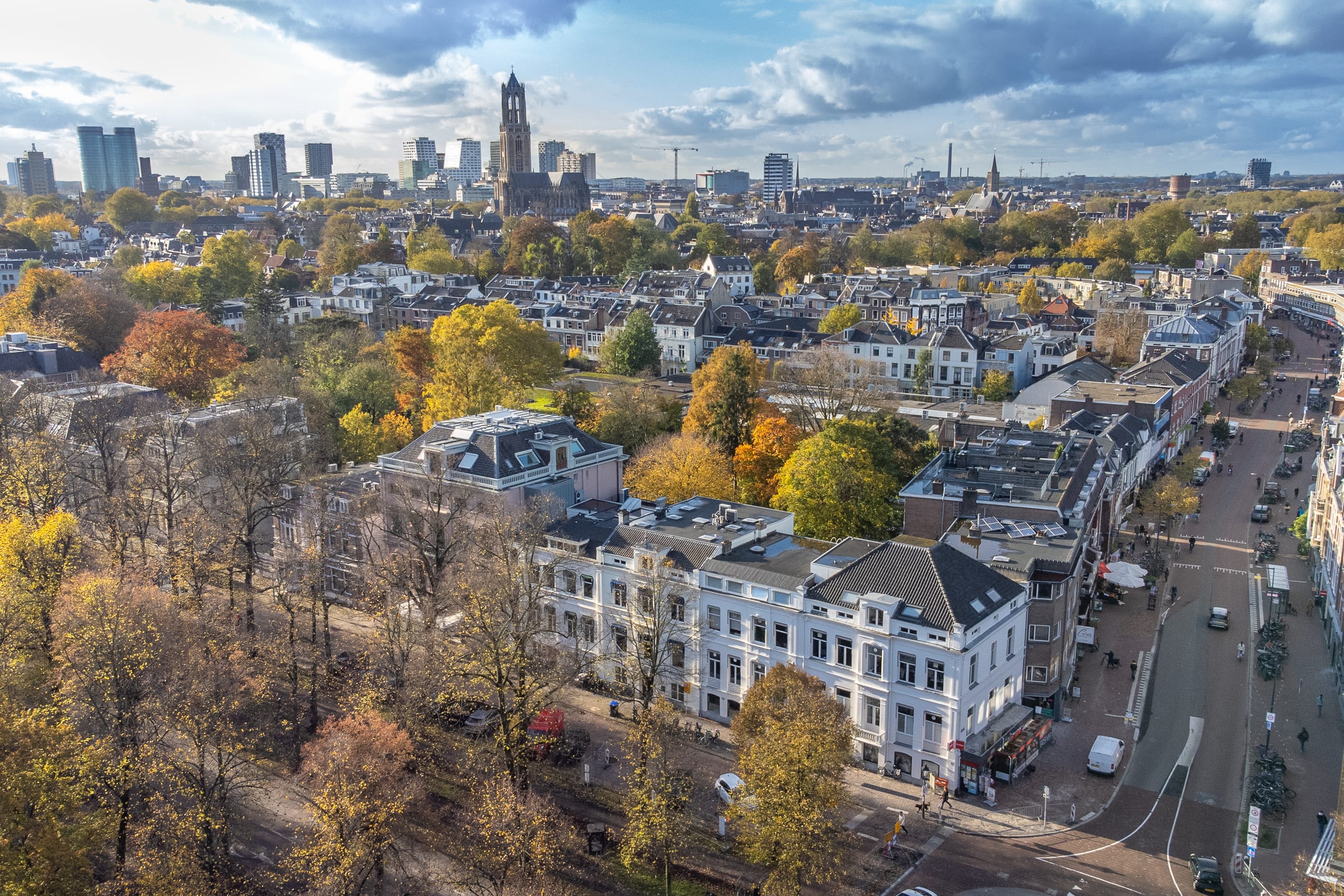 Aerial view of a cityscape in the Netherlands